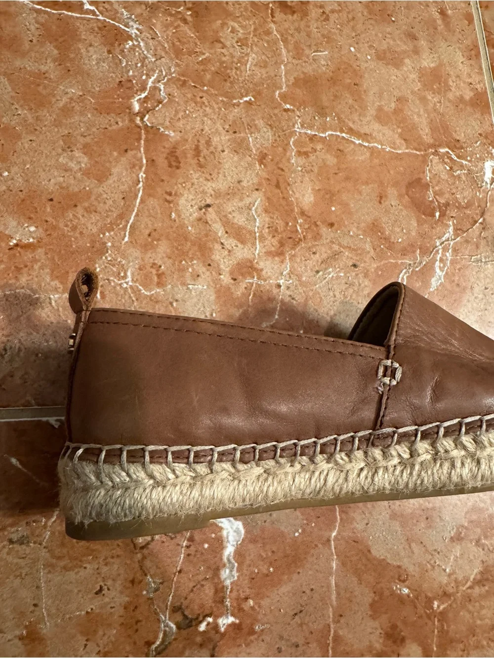 Sam Edelman Khloe Carmel Brown Soft Leather Espadrilles Slip On Size 6